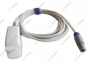 Датчик пульсоксиметрический SpO2 для Biolight (Биолайт), BLT, M6, M12, M66, M69, M8000, M8500, M9000, 5 pin, 1 ключ, прищепка, для взрослых (-33) на сайте torgmed18.ru